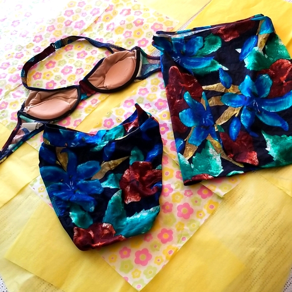 🎀VINTAGE SWIM SYSTEMS BIKINI WITH MATCHING SARONG 👙 - Picture 2 of 10